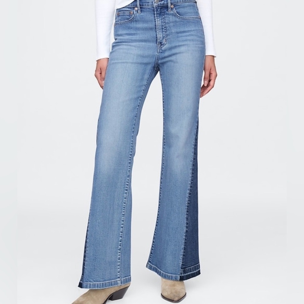 GAP Women's High Rised Patched 70’s Flare Jeans